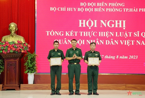 Bộ đội Biên phòng thành phố Hải Phòng tổng kết Luật Sĩ quan Quân đội nhân dân Việt Nam

